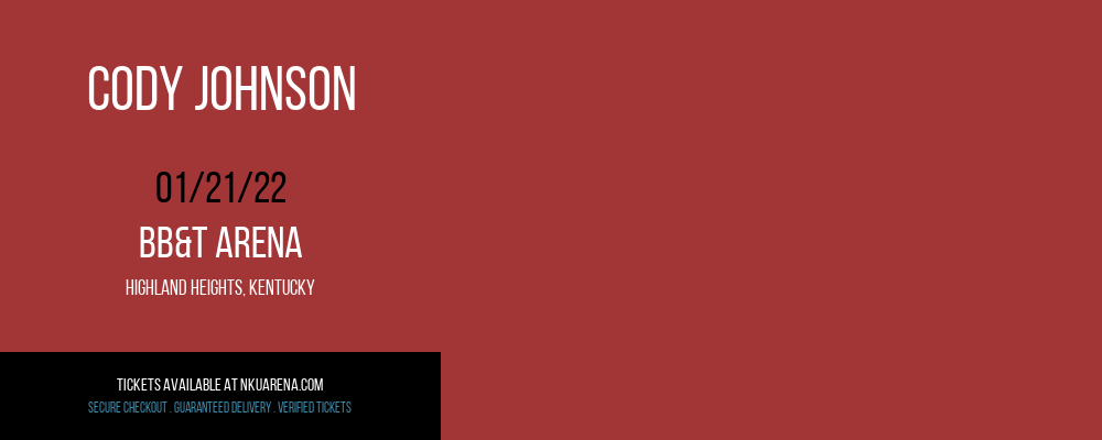 Cody Johnson at BB&T Arena tickets Cody Johnson at BB&T Arena